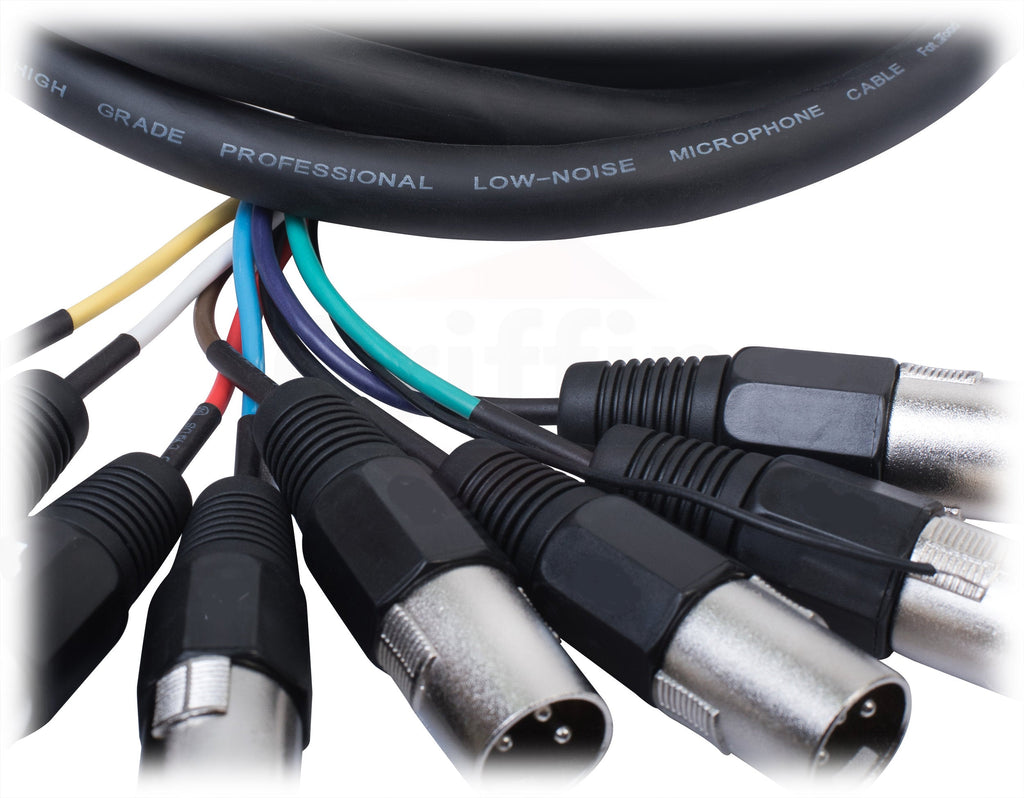 XLR Snake Cable 8-Channel 10ft (2-Pack) by FAT TOAD - Pro-Audio Shielded 3-Pin Balanced Patch Cables for Studio Stage, Live Sound & DJ Mixer GeekStands.com