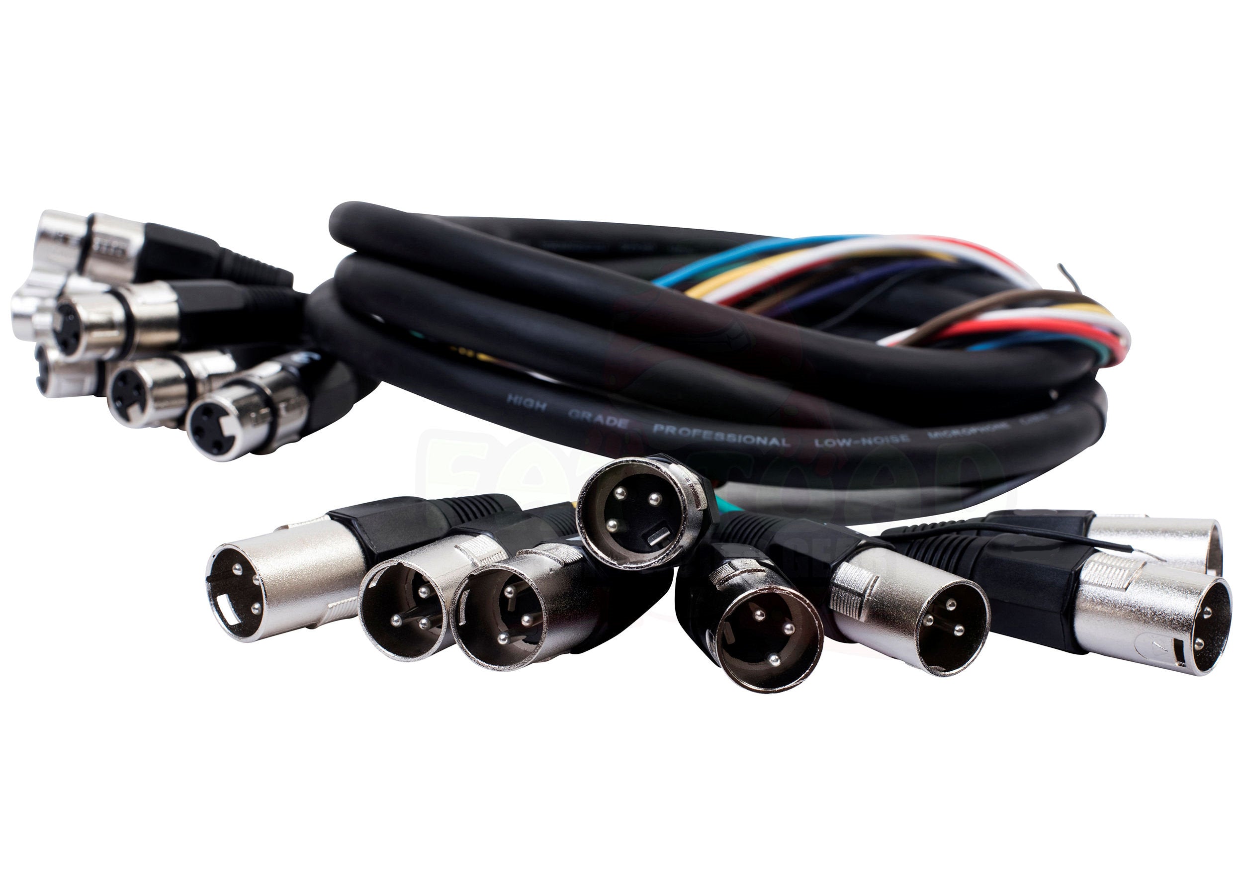 XLR Snake Cable Patch (10ft X 8 Channels) by FAT TOAD | Studio Stage, Live Sound Recording Multicore Cords | Pro Audio Shielded Balanced Wires for Microphone Interface Hub, DJ Digital Mixer, Amplifier GeekStands.com