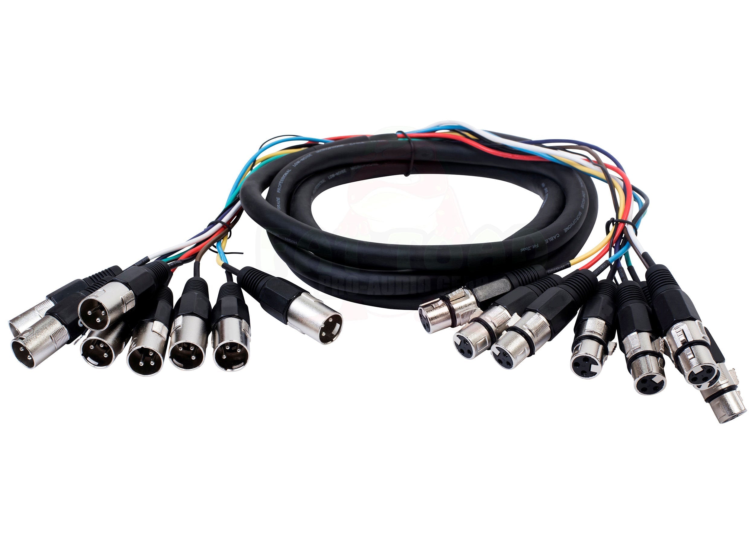 XLR Snake Cable 8-Channel 10ft (2-Pack) by FAT TOAD - Pro-Audio Shielded 3-Pin Balanced Patch Cables for Studio Stage, Live Sound & DJ Mixer GeekStands.com