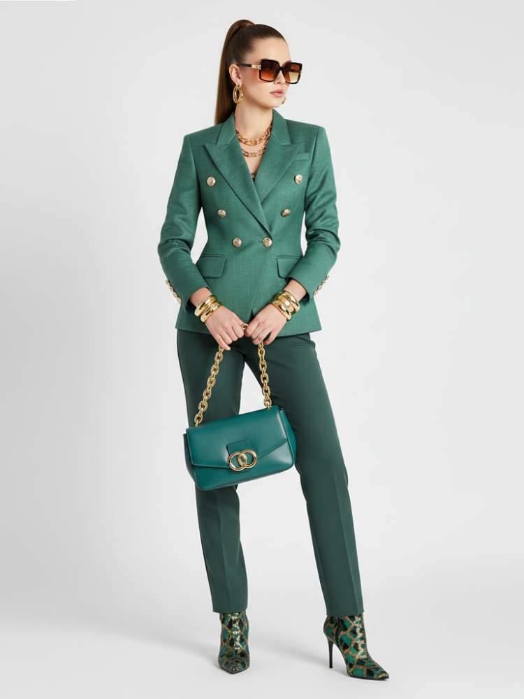 UPPER WEST SIDE Emerald Double-Breasted Blazer BYMANYC ® New York BYMANYC ® New York