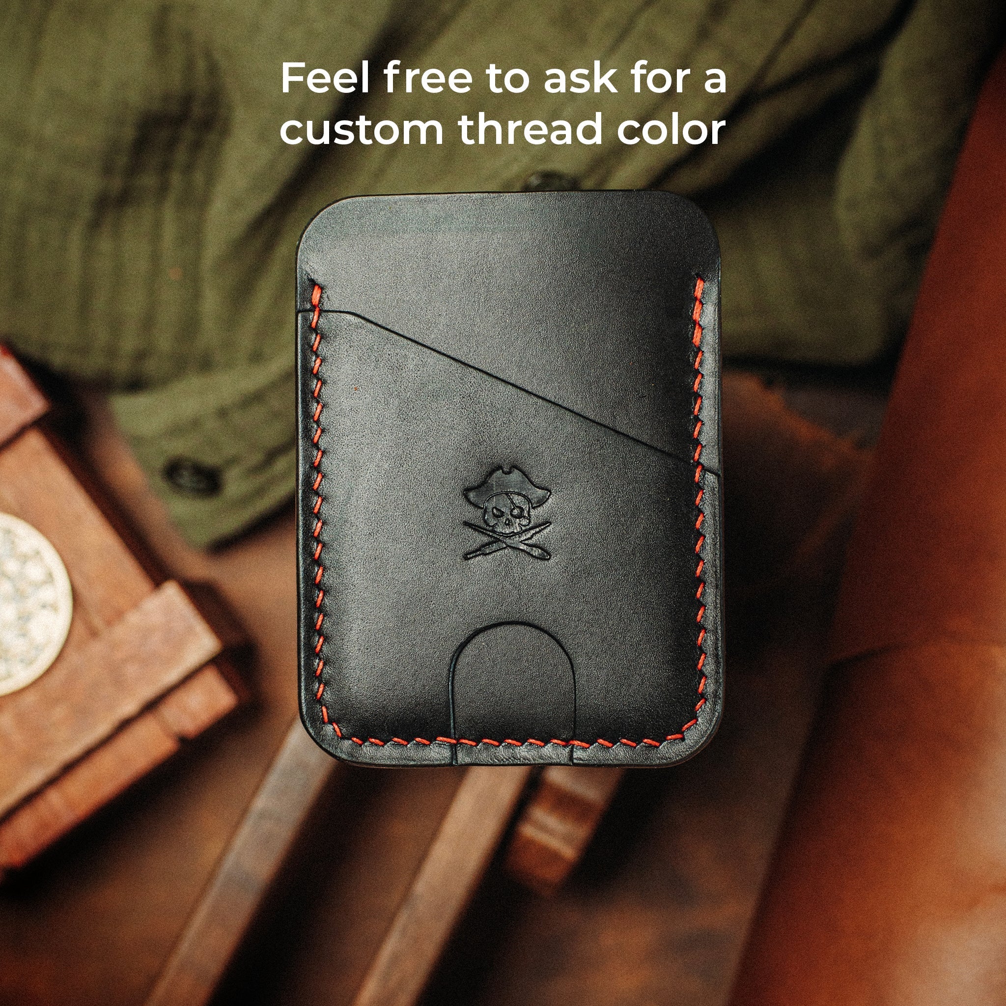 Minimalist Leather Wallet - Boatswain v4 | Slim Card Holder | EDC Pirate Goods