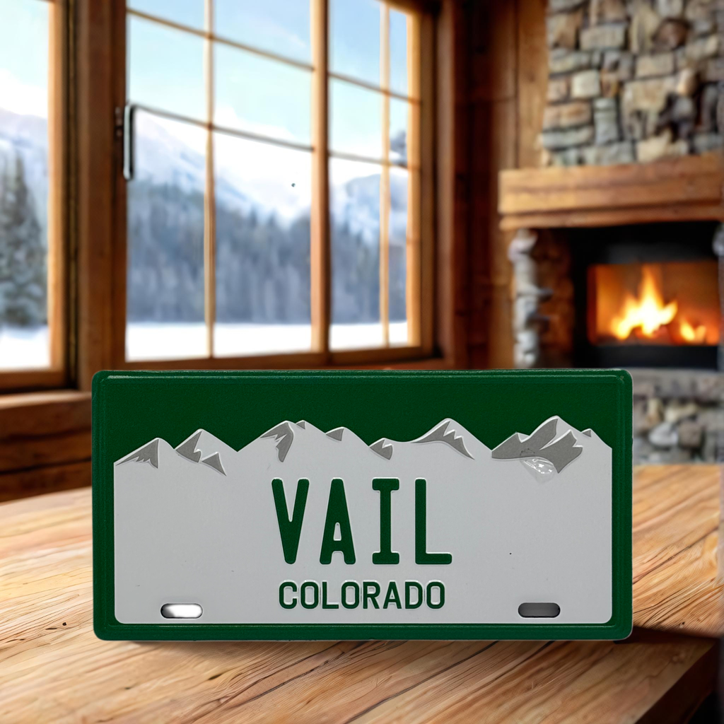 VAIL - Colorado License Plate Magnet Green Mountain Games