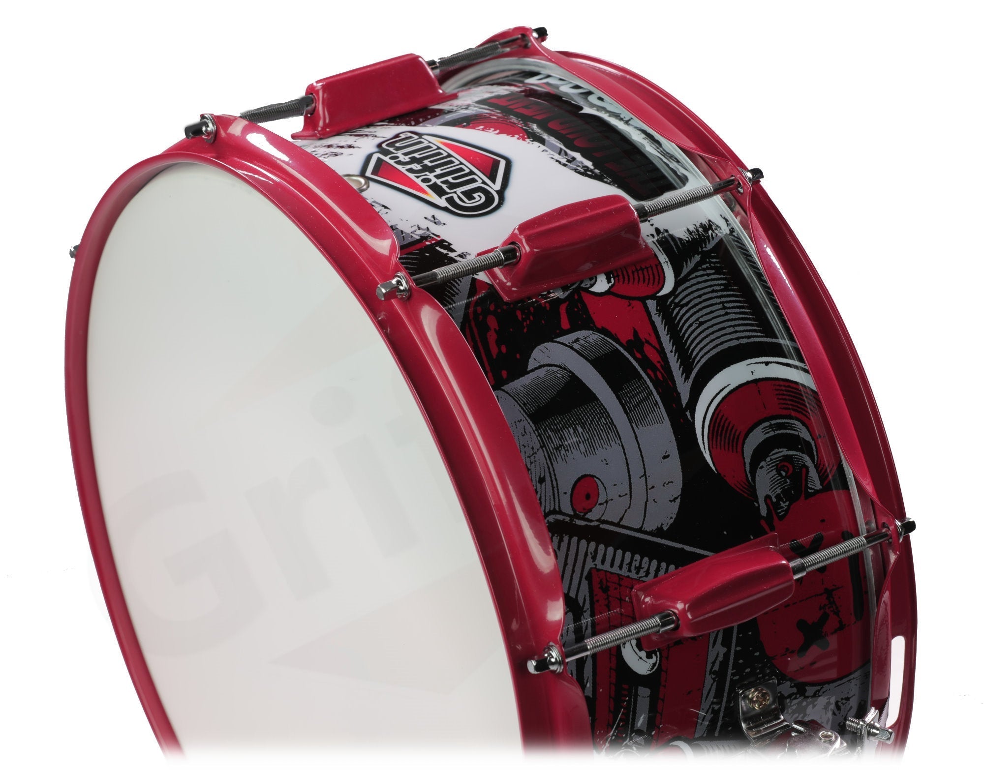 Snare Drum by GRIFFIN | Birch Wood Shell 14"x6.5" with Custom Graphic Wrap (Limited Edition) | Percussion Acoustic Musical Instrument Kit & Drummers Key | 8 Metal Lugs, Head Set & Strainer Throw Off GeekStands.com