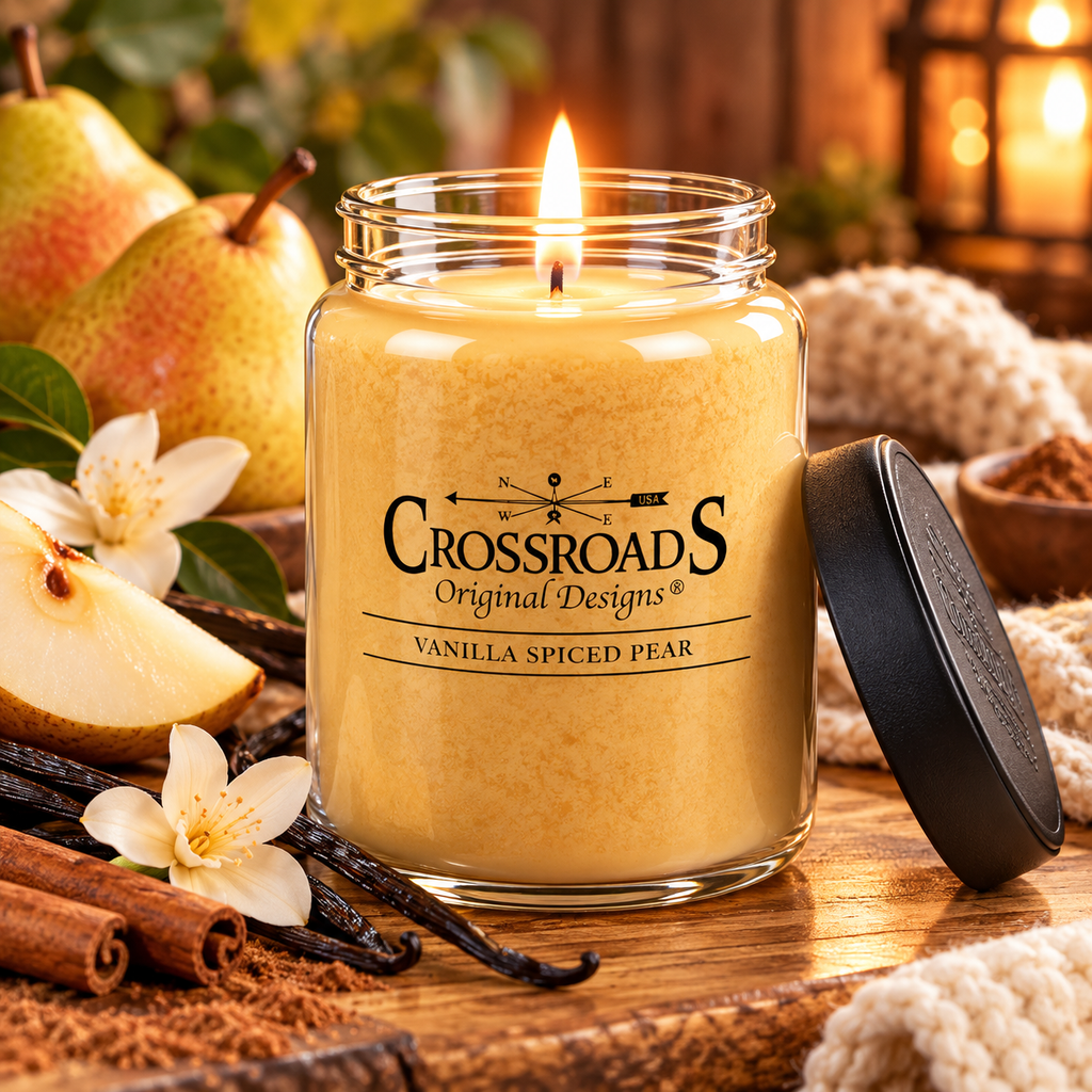 Crossroads Vanilla Spiced Pear - 26 oz. Candle FashionMojos.com