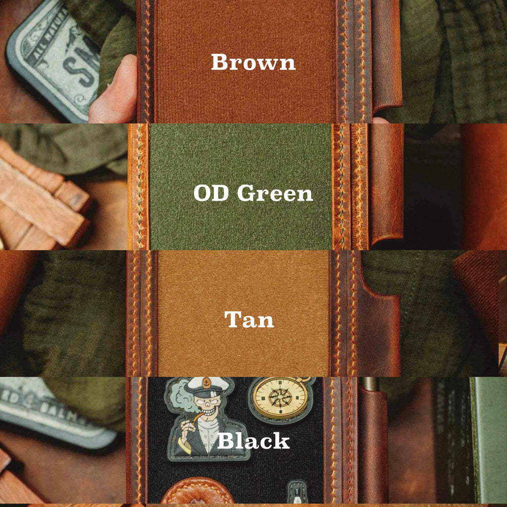 Field Notes Cover - Steersman | Leather Velcro Patch Display | EDC Journal Holder Pirate Goods