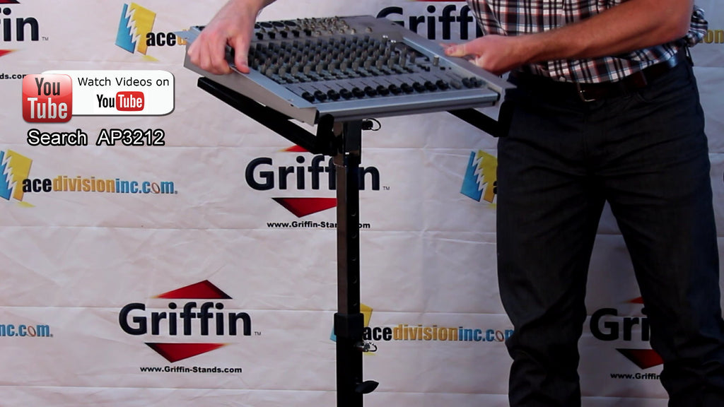 Studio Mixer Stand DJ Cart by GRIFFIN - Rolling Standing Rack On Casters with Adjustable Height - Portable Turntable Holder Mount For Digital Machine GeekStands.com