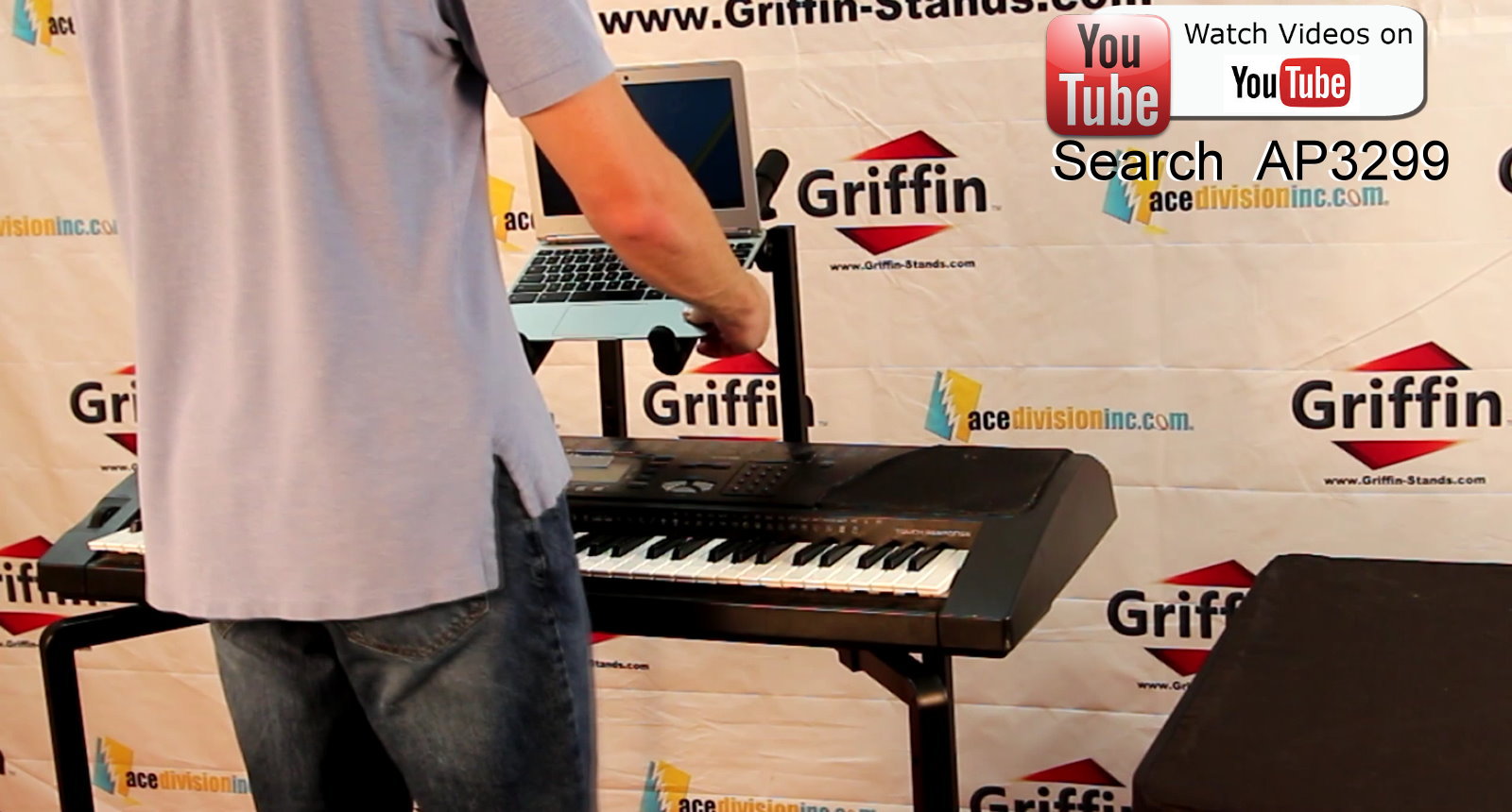 Double Piano Keyboard & Laptop Stand by GRIFFIN - 2 Tier/Dual Portable Studio Mixer Rack for Turntables, DJ Coffins, Speakers, Digital Music Gear GeekStands.com