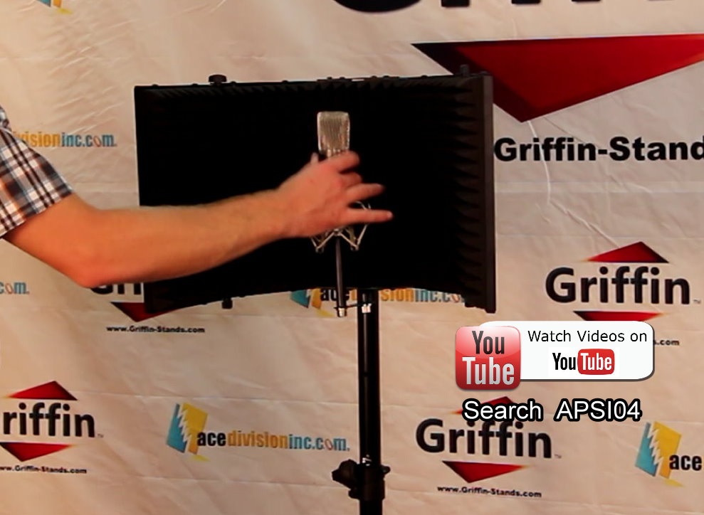 Studio Microphone Soundproofing Acoustic Foam Panel by GRIFFIN - Soundproof Filter - Sound Diffusion Mic Booth Shield, Absorbing Isolation Diffuser GeekStands.com