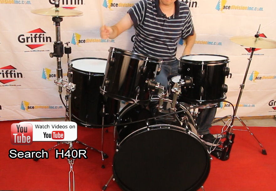 Remote Hi Hat Stand with Foot Pedal by GRIFFIN - Drummers Cable Auxiliary Cymbal High Hat Percussion Hardware with Drum Key - Heavy Duty Sturdy HiHat GeekStands.com