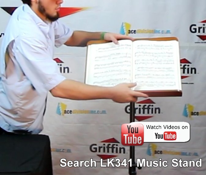 Wood Sheet Music Stand by GRIFFIN-Portable Musical Instrument Accessory for Conductors, Violin, Clarinet, Guitar & Other Players Folding Tripod GeekStands.com