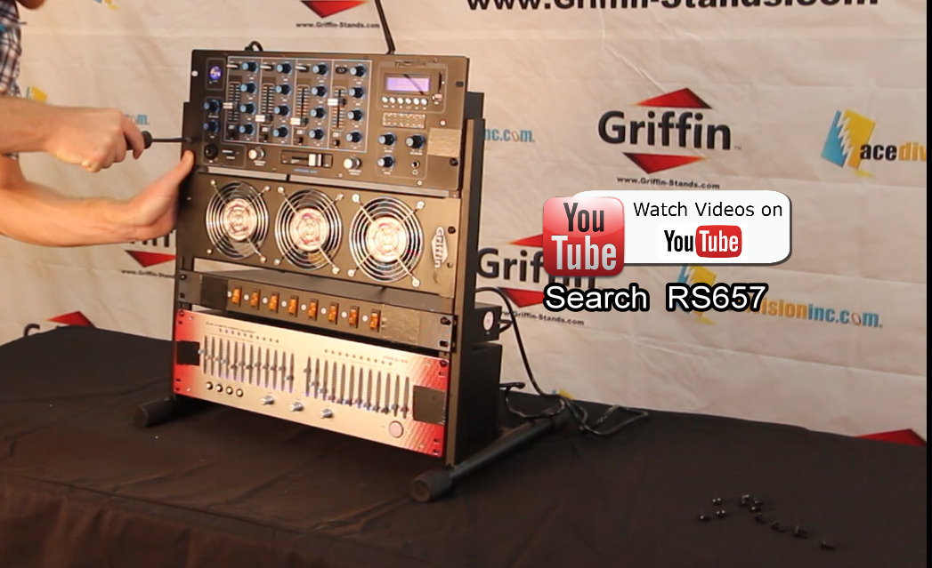 Rack Mount Stand with 10 Spaces by GRIFFIN - Music Studio Recording Equipment Sound Mixer Standing Case & 20 Screws - RackMount Pro Audio Network Amp GeekStands.com