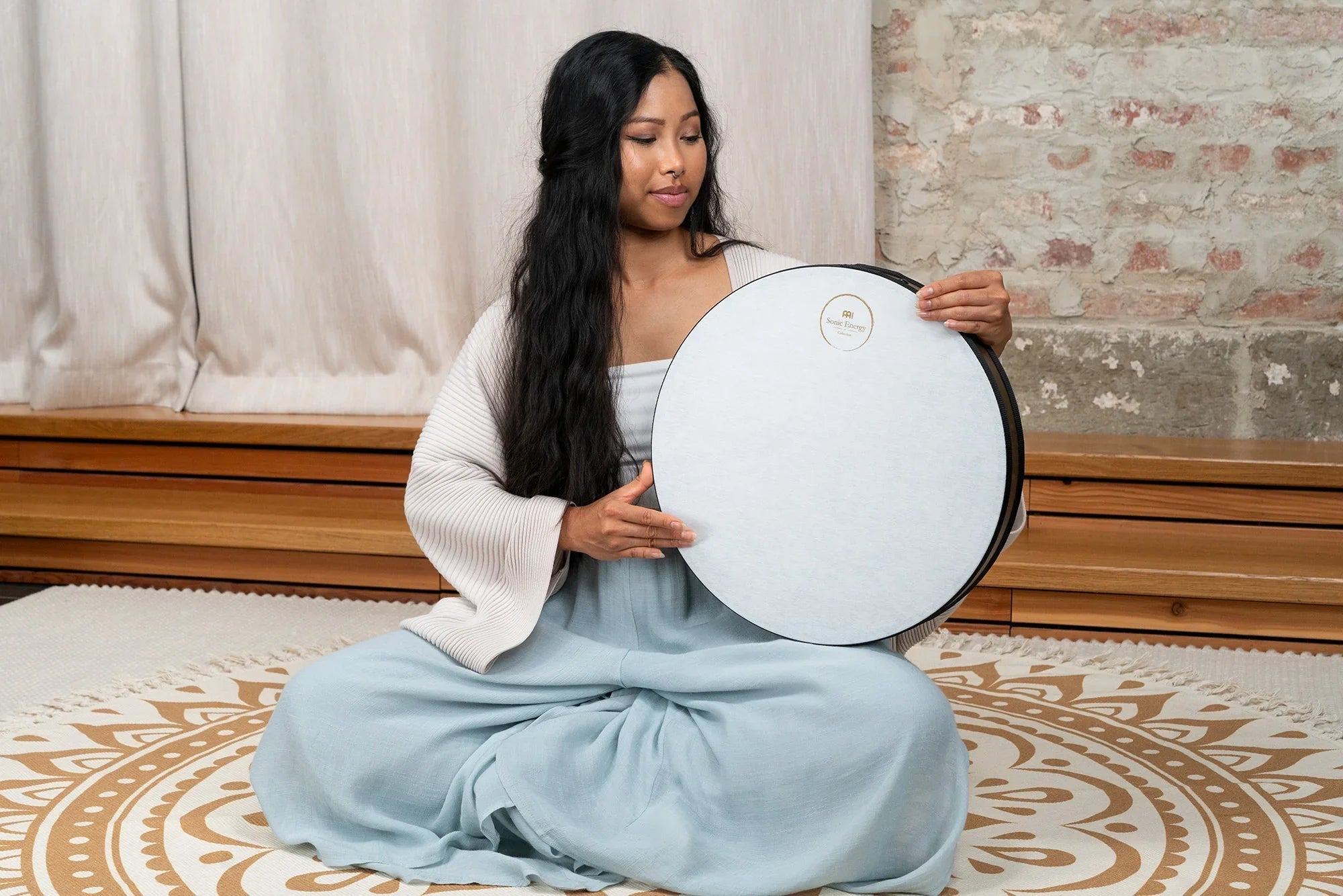 16" Wave / Ocean Drum, Woven & Synthetic Head Utah Energy Healing Center