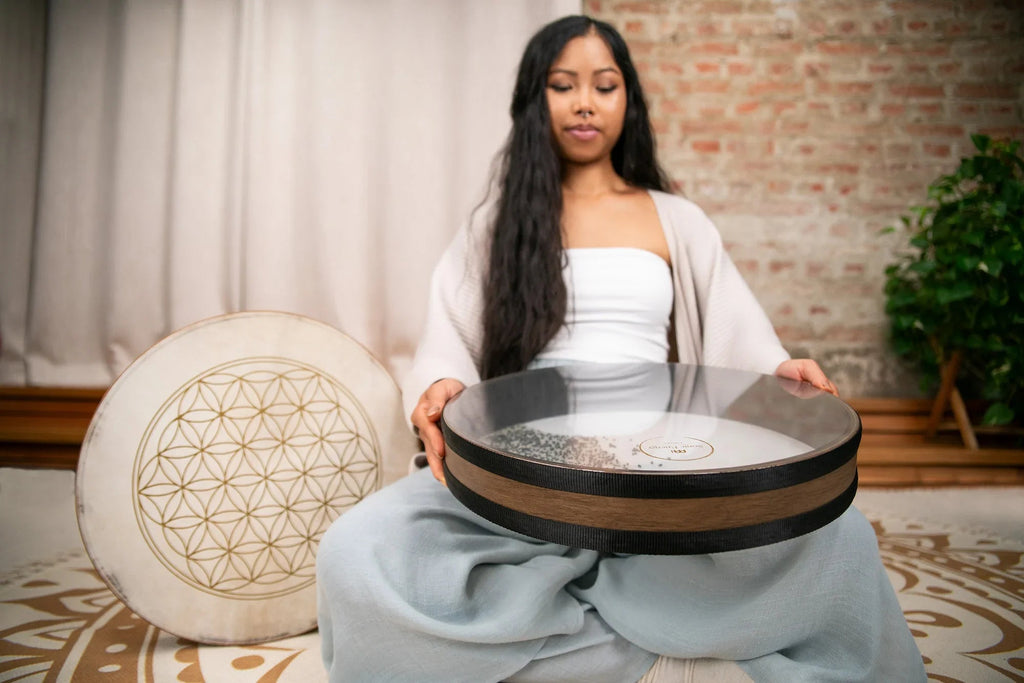 16" Wave / Ocean Drum, Woven & Synthetic Head Utah Energy Healing Center
