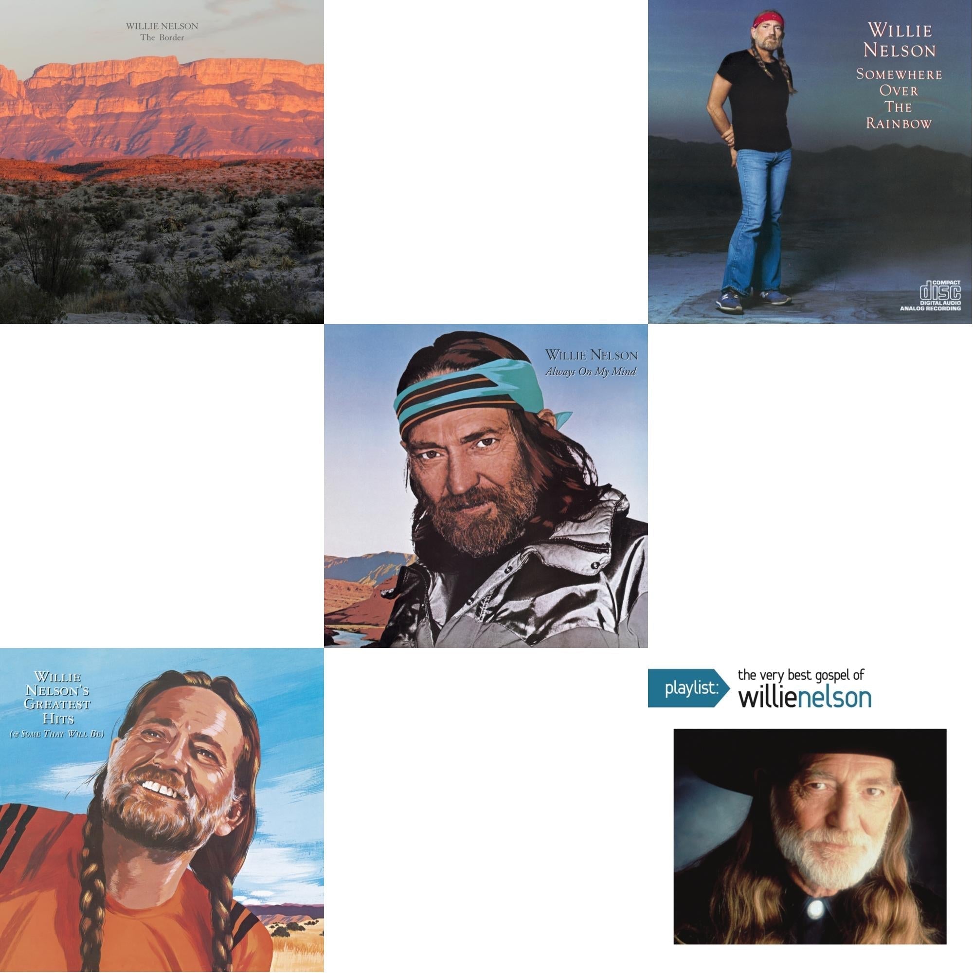 Border & Willie Nelson�S Greatest Hits & Always On My Mind & Over The Rainbow & Playlist: Very Best Gospel Of Willie Nelson Bundle Music