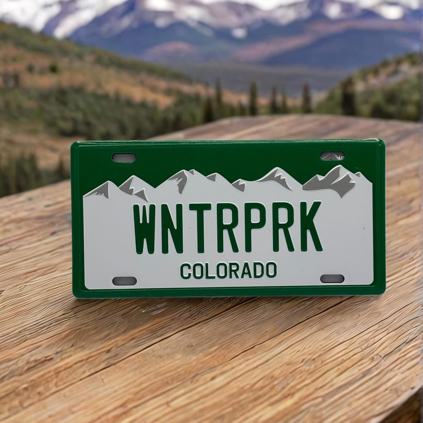 WNTRPRK - Colorado License Plate Magnet Green Mountain Games