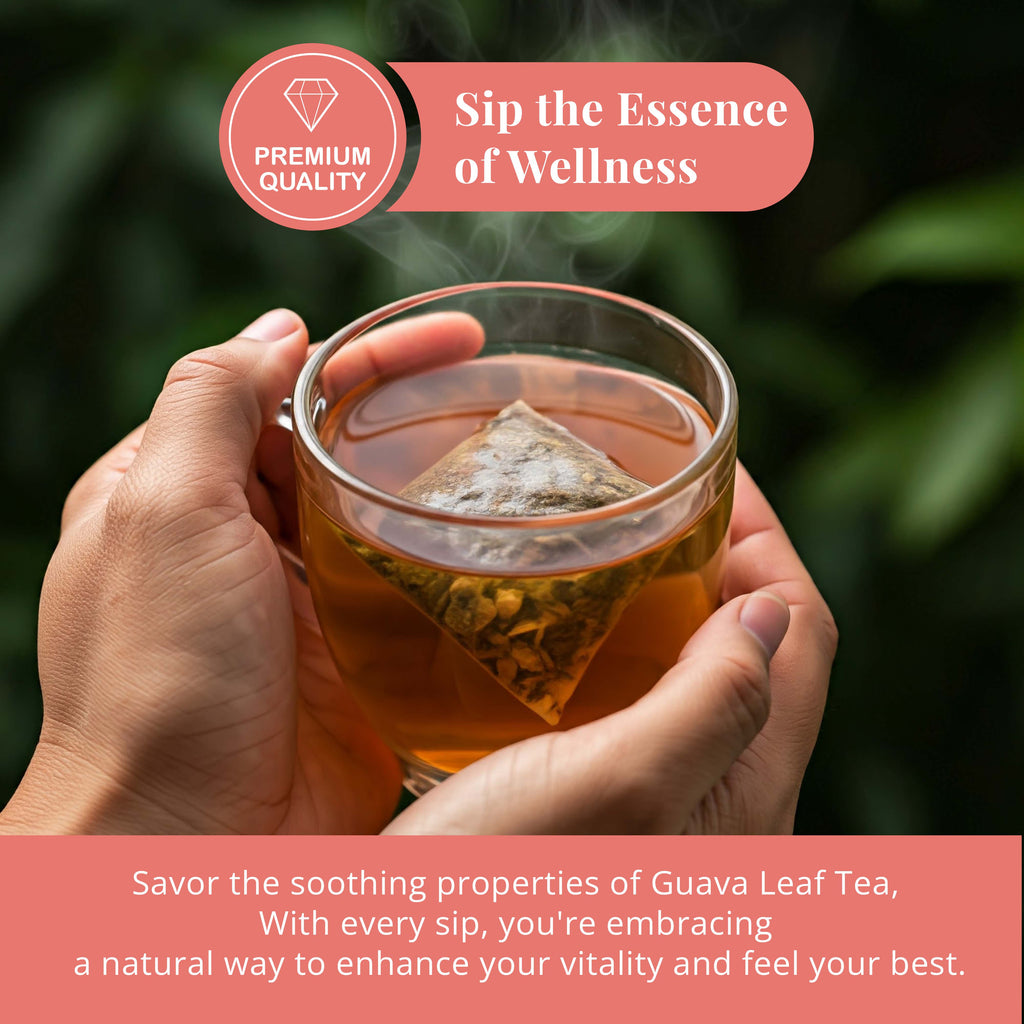 Guava Leaf Tea - 50 Bags, 100% Pure Guava Leaves (Té De Hoja de Guayaba ) Stress Relieving, Herbal Tea- Non-GMO, Vegan, Caffeine-Free Akshit