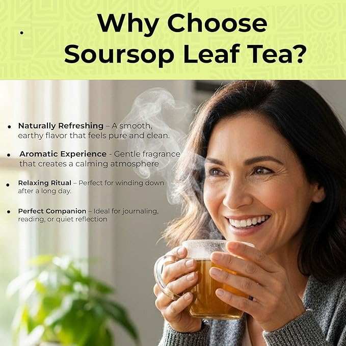 200+ Whole Dried Soursop Leaves – 2.6 oz , 100% Natural Soursop Tea (Graviola Leaves), Caffeine-Free Herbal Tea (Hoja Guanabana) Akshit
