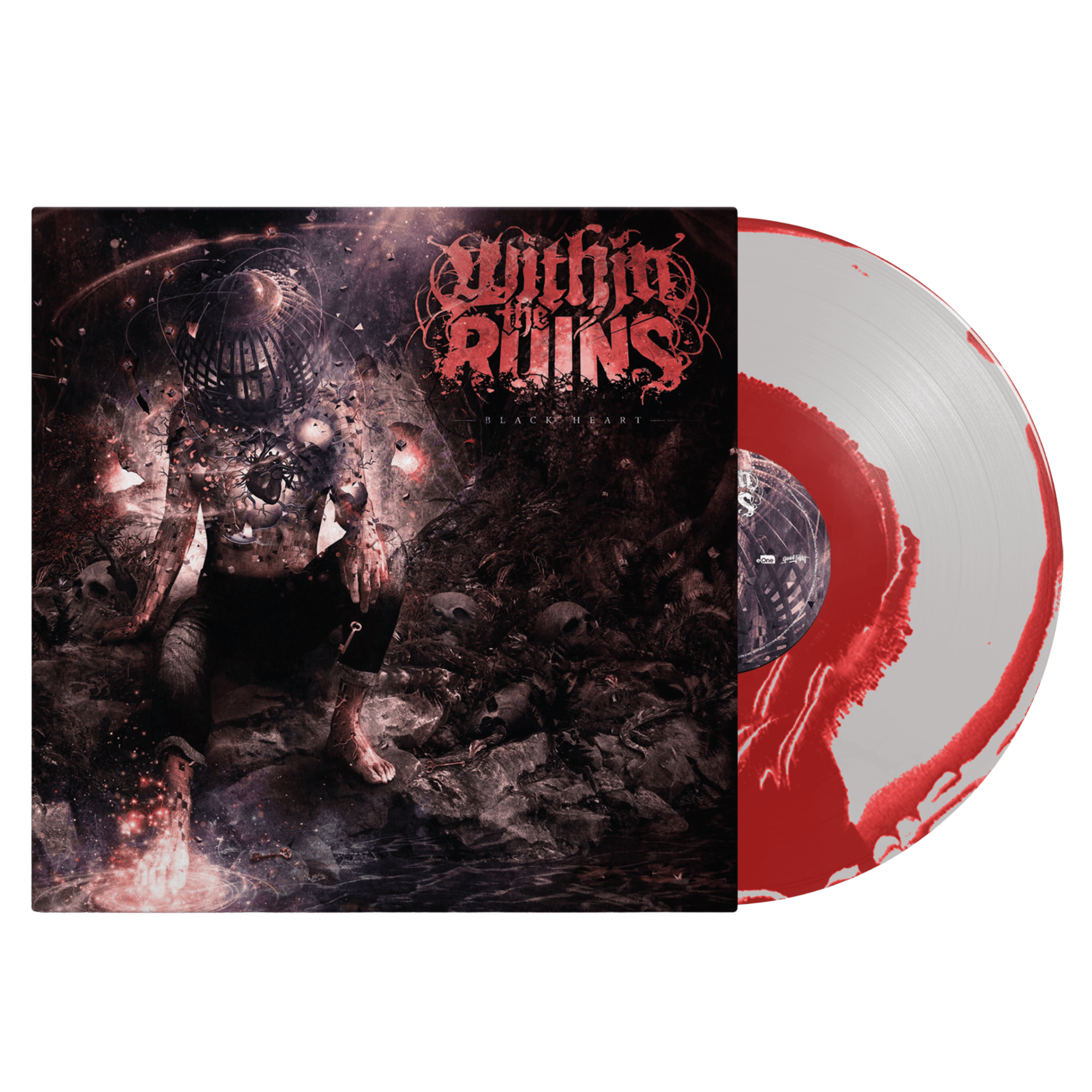 Within The Ruins - Black Heart Opaque Red and Silver Swirl Vinyl MNRK Heavy
