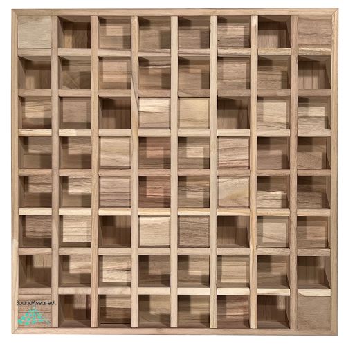Wood Acoustic Diffuser Panel | Solid Paulownia Wood Sound Diffuser for Studios & Home Theaters SoundAssured