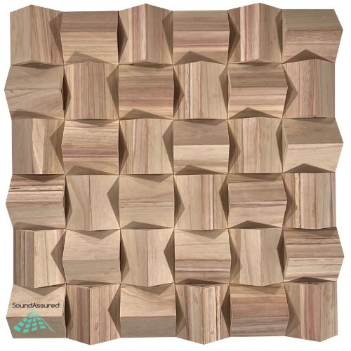 Wood Acoustic Diffuser Panel | Solid Paulownia Wood Sound Diffuser for Studios & Home Theaters SoundAssured