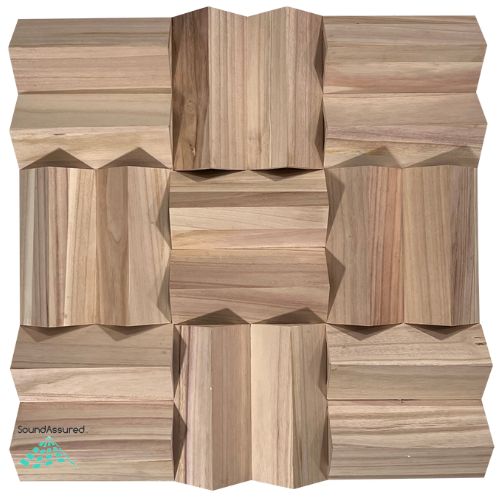 Wood Acoustic Diffuser Panel | Solid Paulownia Wood Sound Diffuser for Studios & Home Theaters SoundAssured