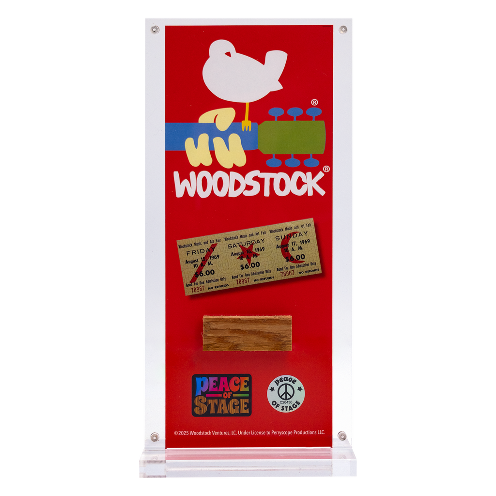 Woodstock Logo Peace of Stage Acrylic Frame Peace Of Stage LLC