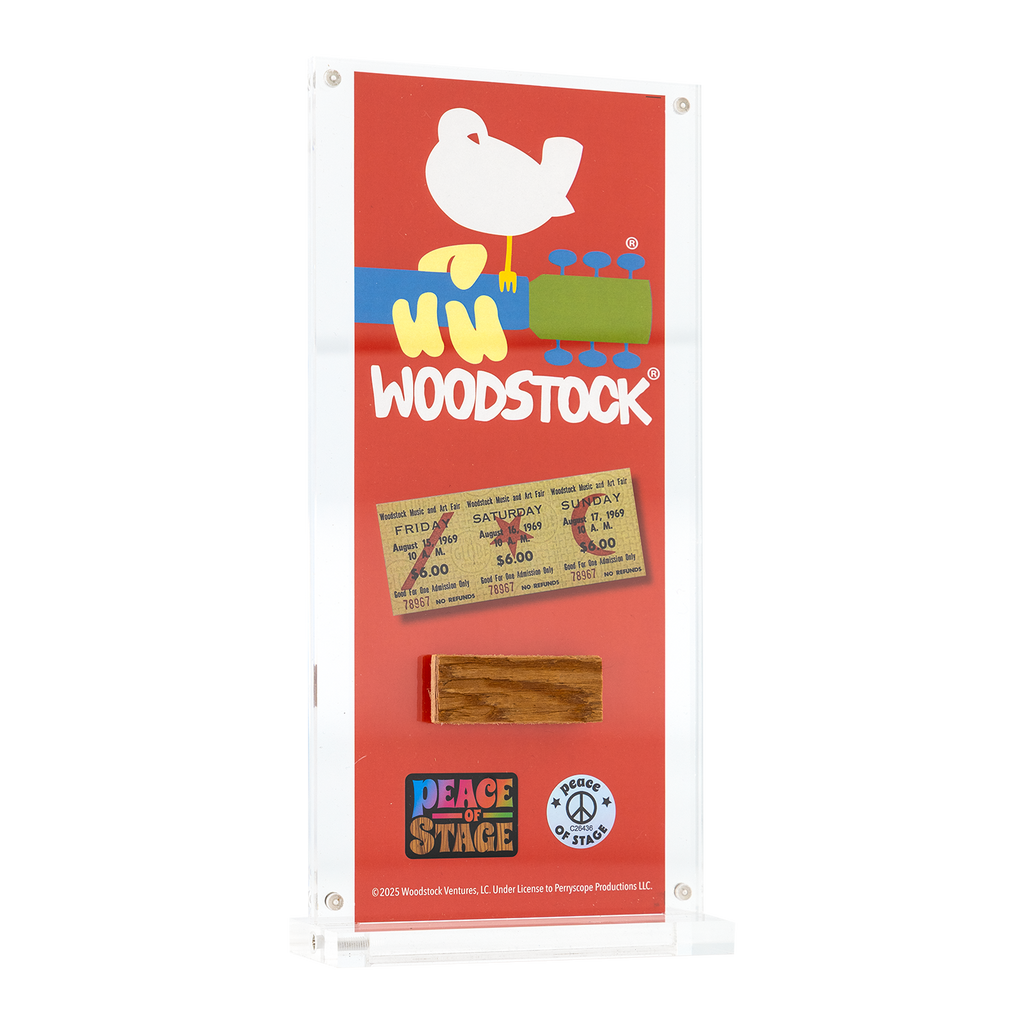 Woodstock Logo Peace of Stage Acrylic Frame Peace Of Stage LLC