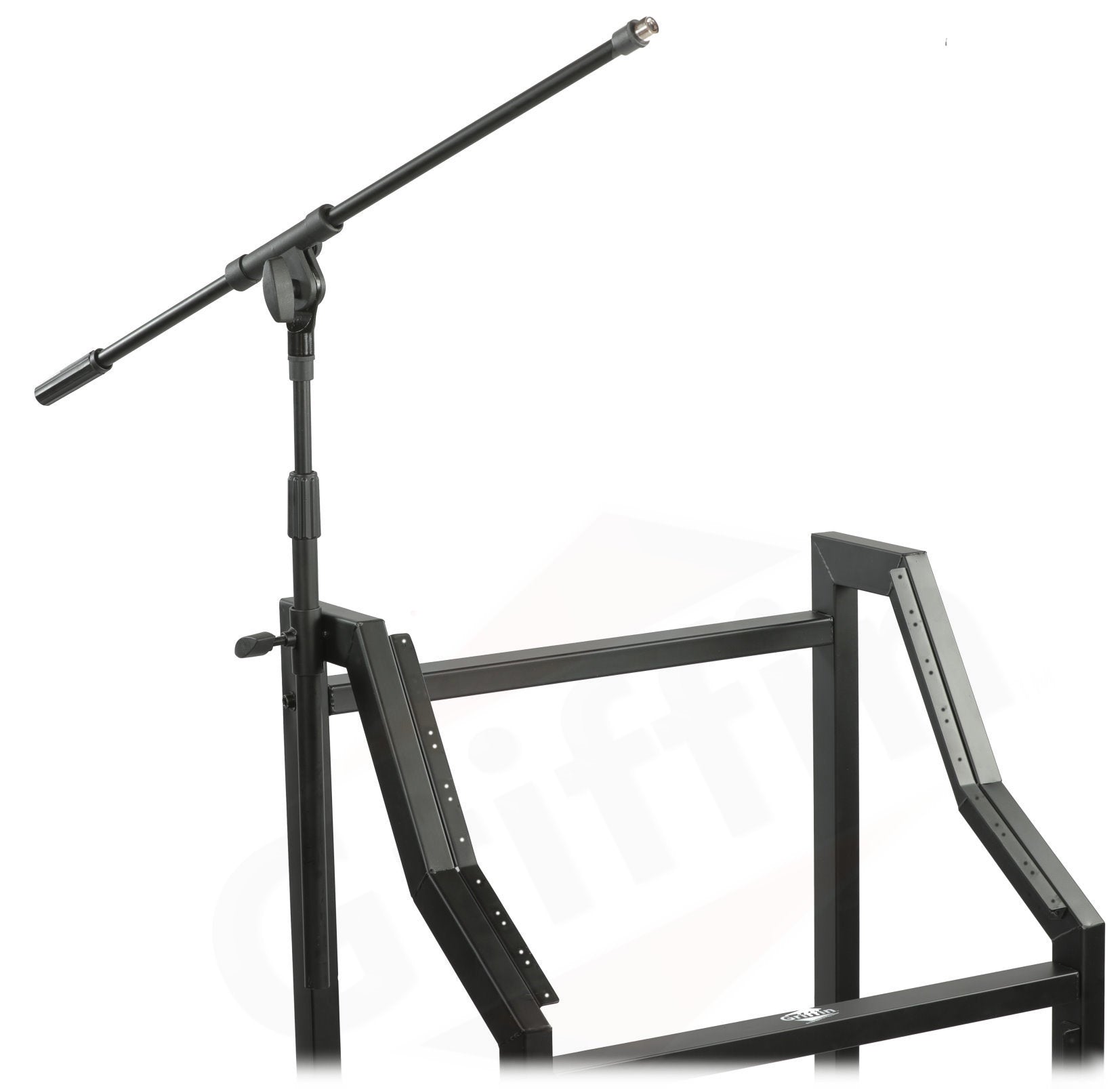 GRIFFIN Rack Mount Cart Stand & Top Mixer Platform 25U - Rolling Music Studio Booth Case Holder - Sound Stage Pro Audio Recording Cabinet Mount Rails GeekStands.com