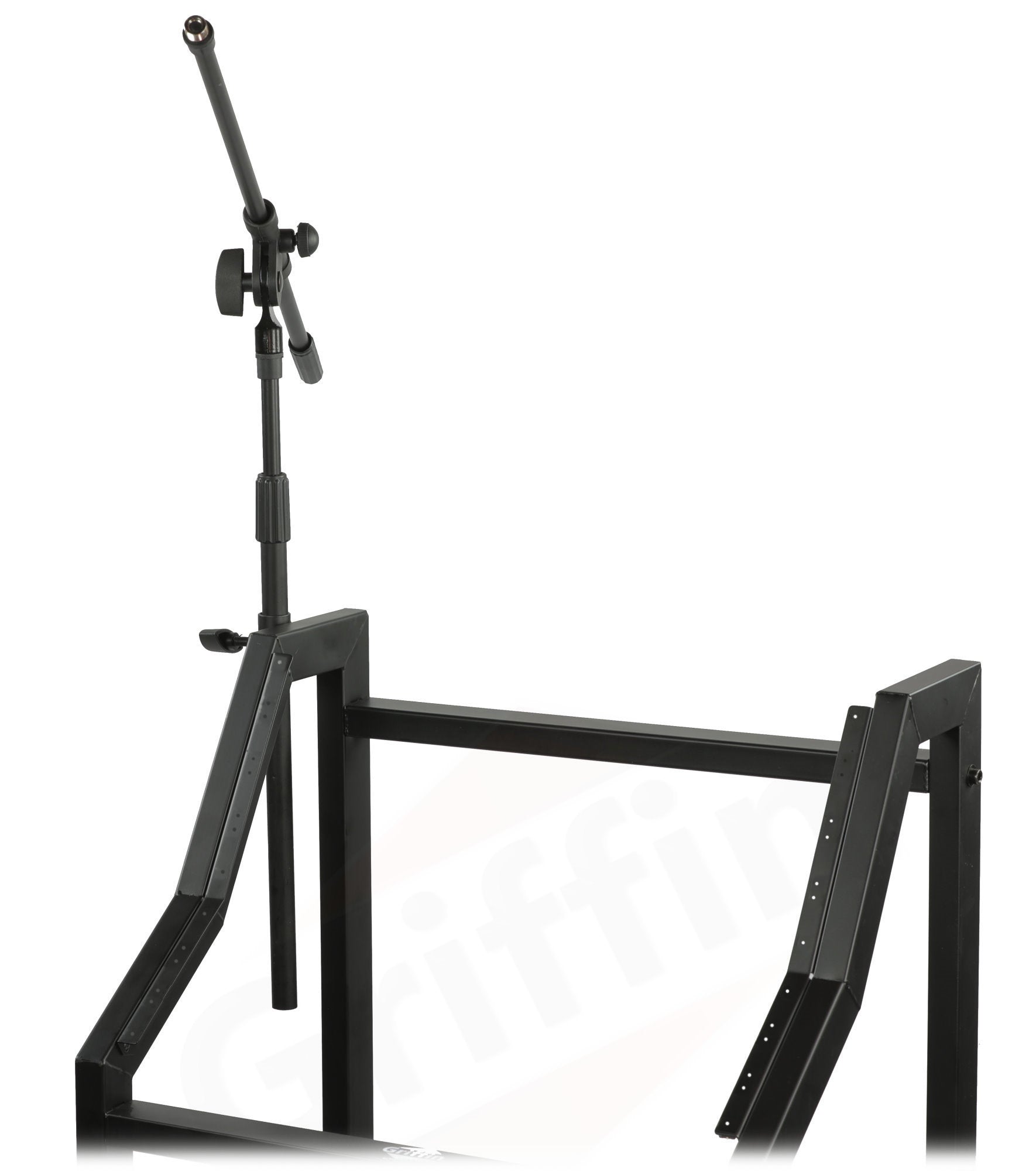 GRIFFIN Rack Mount Cart Stand & Top Mixer Platform 25U - Rolling Music Studio Booth Case Holder - Sound Stage Pro Audio Recording Cabinet Mount Rails GeekStands.com