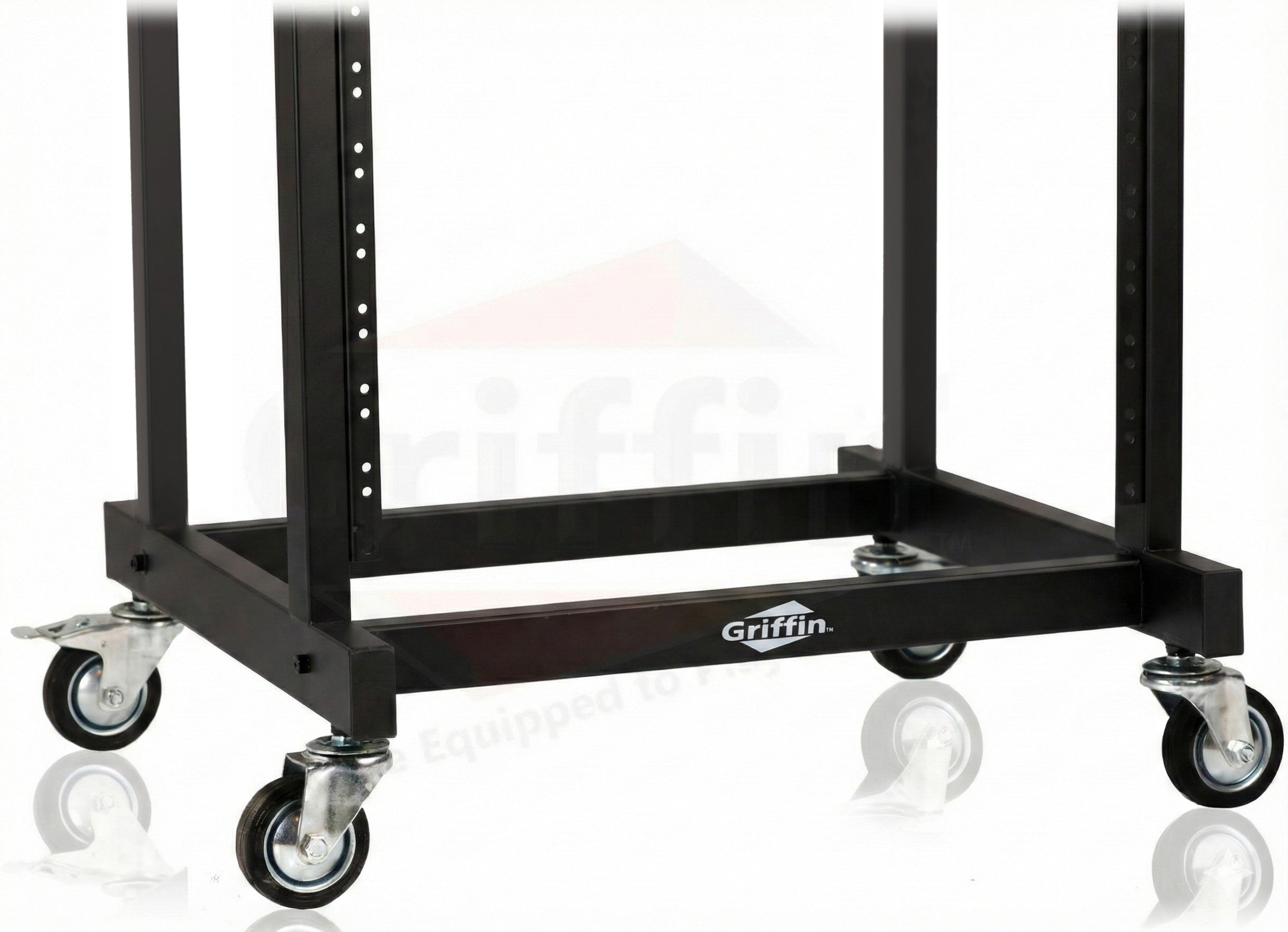 GRIFFIN Rack Mount Cart Stand & Top Mixer Platform 25U | Rolling Music Studio Booth Case Holder | Pro Audio Recording Cabinet Mount Rails | Sound Stage Equipment DJ Gear Display for Amplifier, Effects GeekStands.com