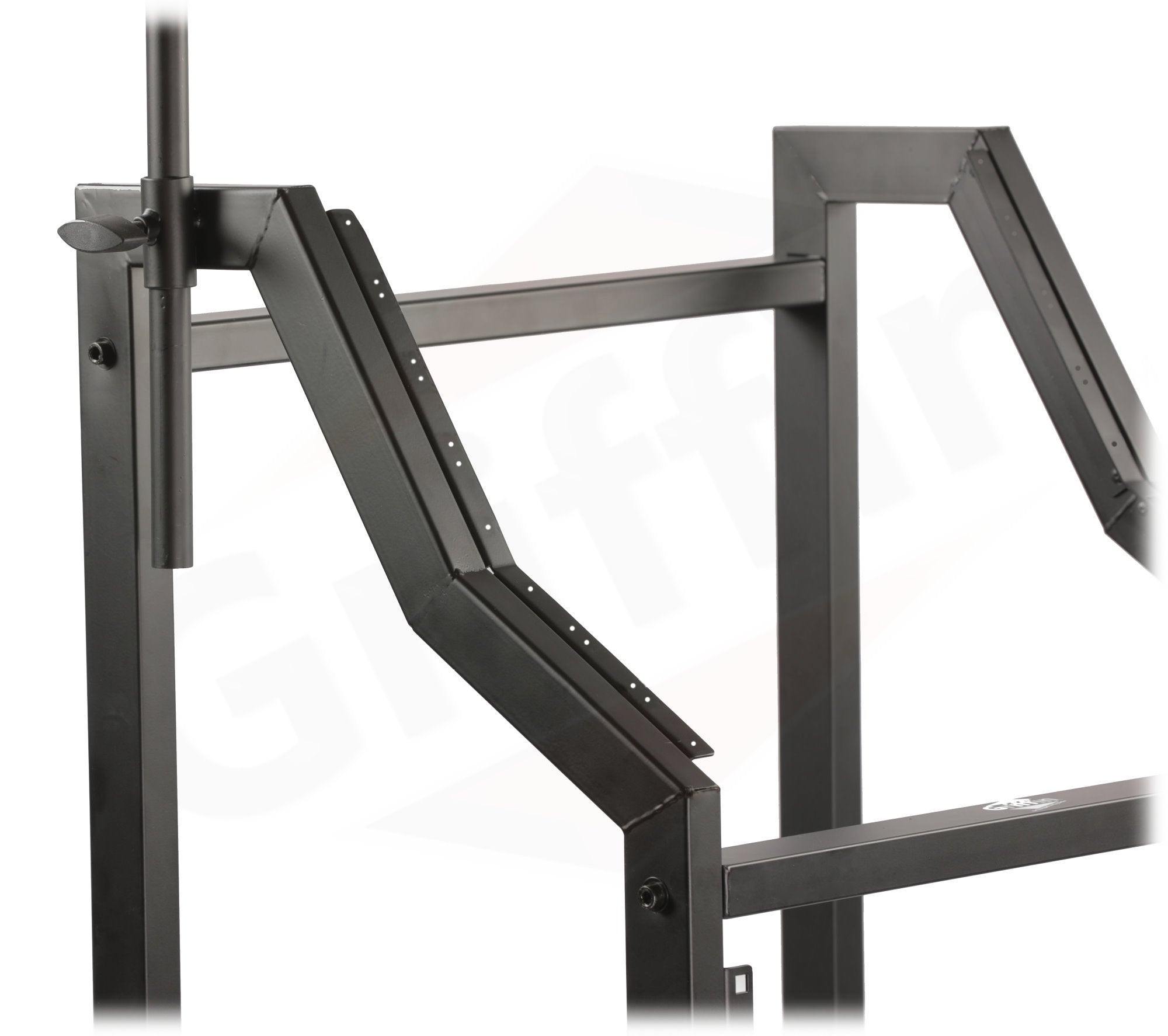 GRIFFIN Rack Mount Cart Stand & Top Mixer Platform 25U - Rolling Music Studio Booth Case Holder - Sound Stage Pro Audio Recording Cabinet Mount Rails GeekStands.com