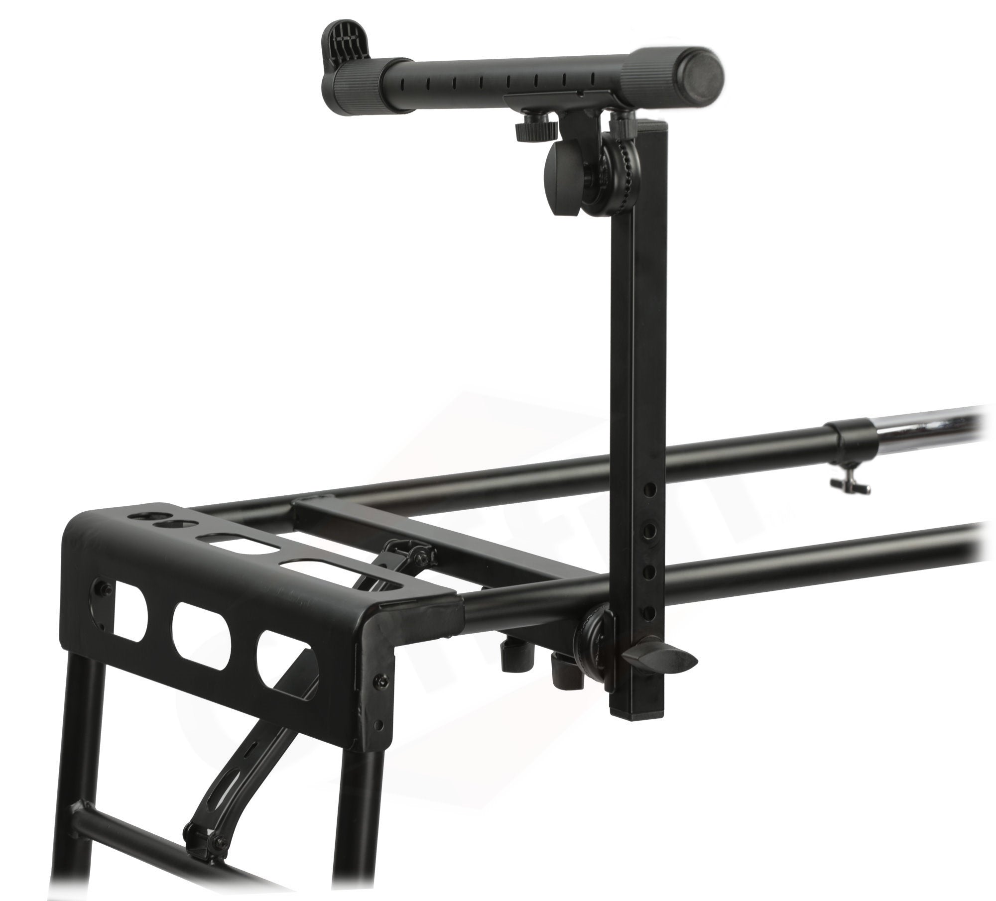 GRIFFIN 2-Tier DJ Coffin Workstation Stand - Double Table Top Keyboard & Laptop Holder - Duel Level Digital Piano Rack Mount Platform for Studio Mixer GeekStands.com