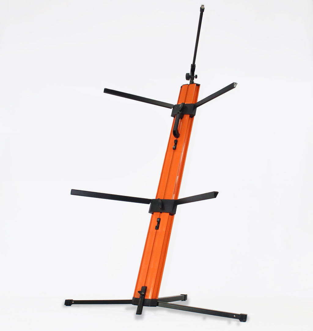 FAT TOAD 2-Tier Column Keyboard Stand with Mic Boom Arm Adapter (SlidingDJ Series) – Double Electronic Piano Tower Mount Platform – Holder for Digital Turntable, Audio Gear, Studio Synthesizer GeekStands.com
