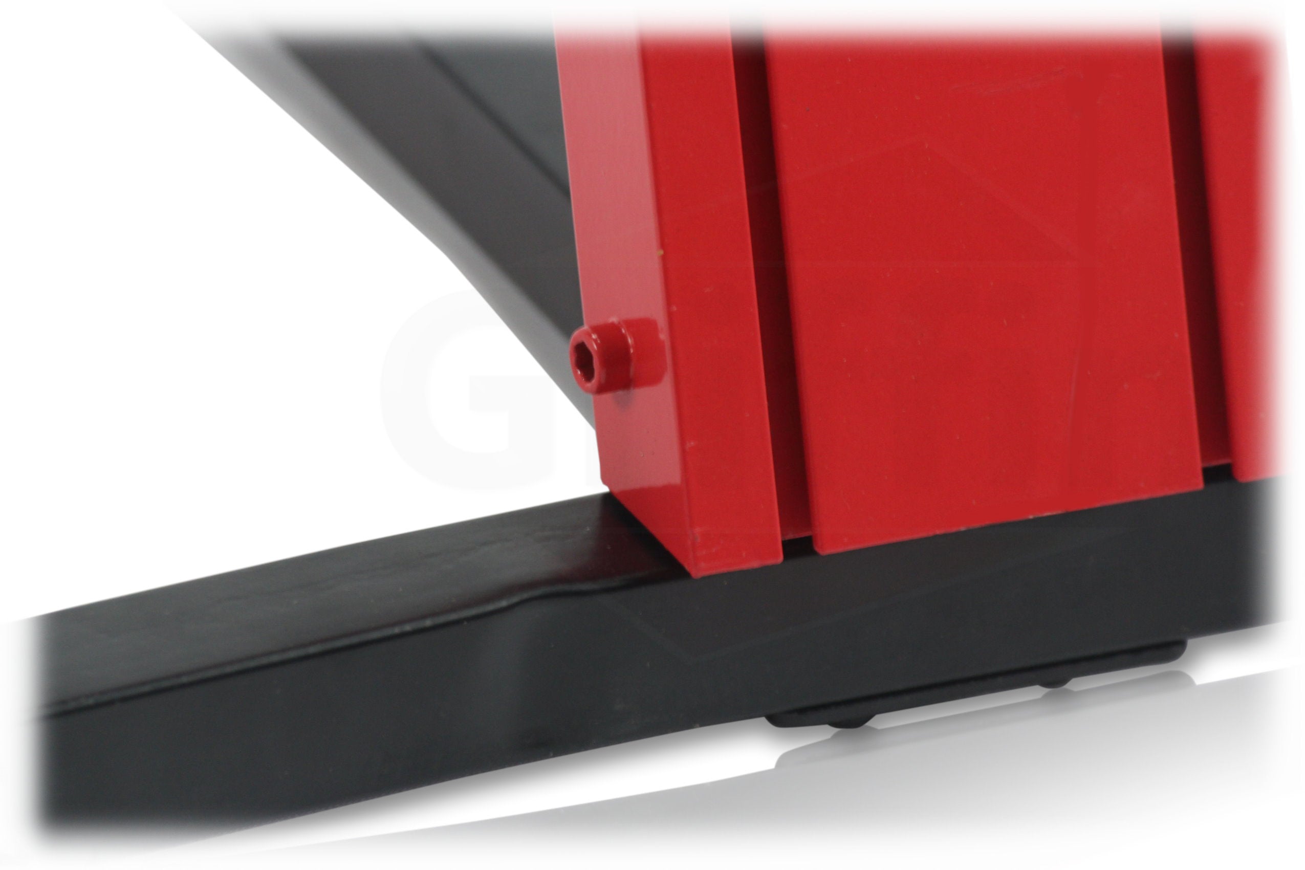 2-Tier Column Keyboard Stand with Mic Boom Arm by GRIFFIN - Double Sliding Multi Mounting Platform Red Stage Tower Rack - Holder for Digital Piano GeekStands.com