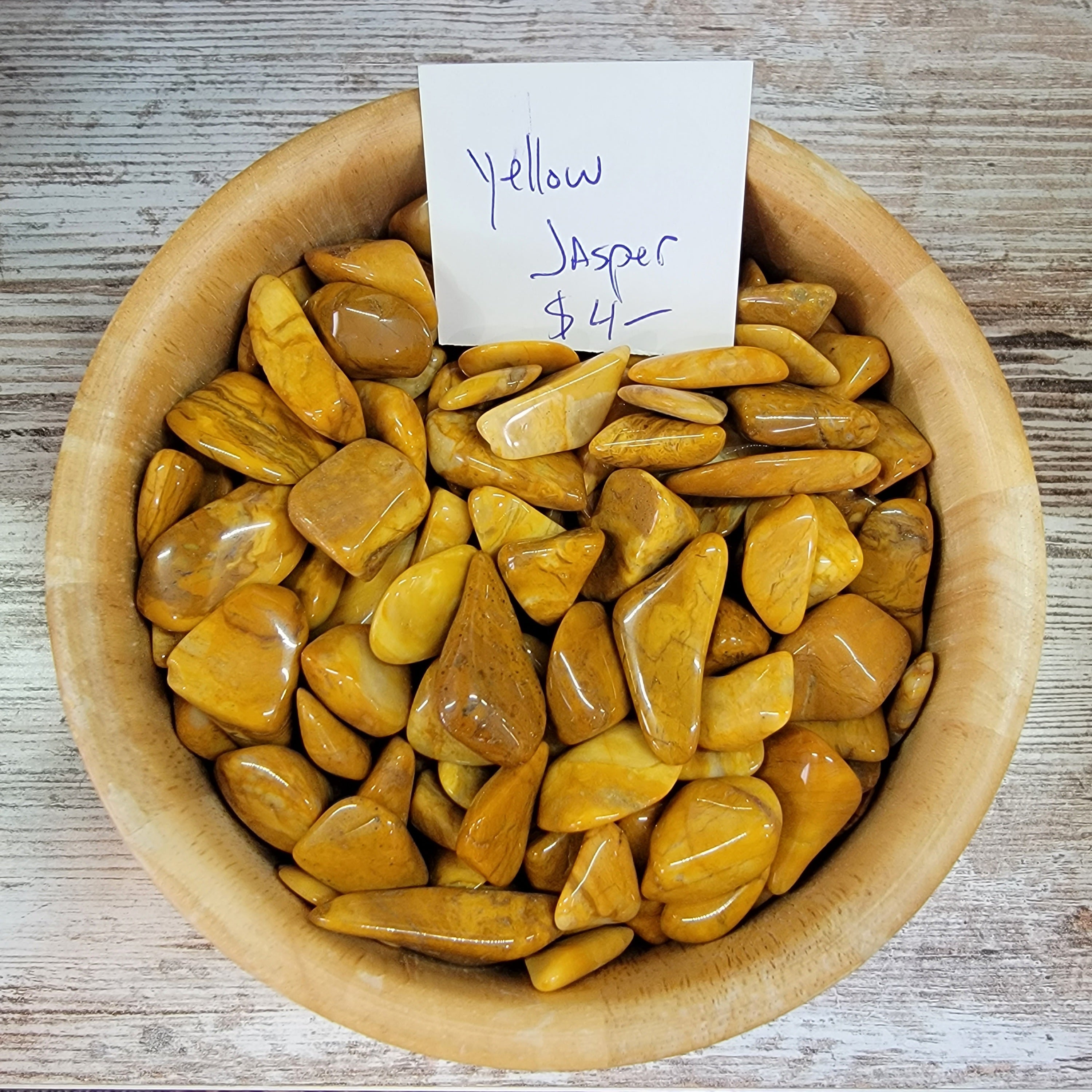 Yellow Jasper Tumbled Stones - Boost Friendship, Attract Positivity, Works with Solar Plexus Chakra High Ho Gems and Crystals