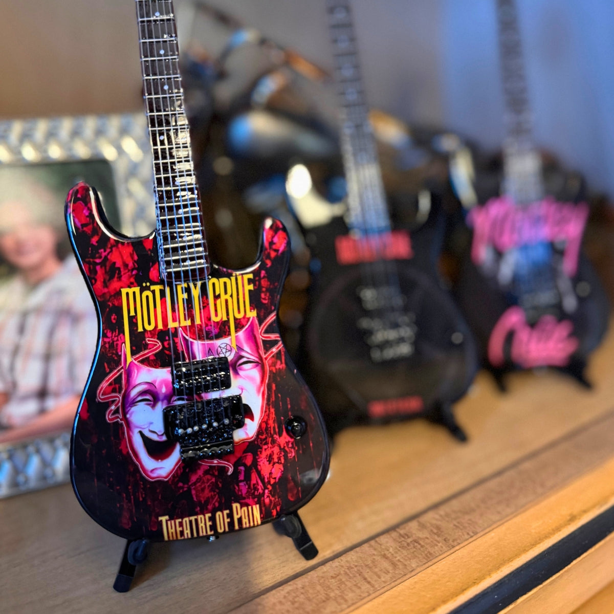 Mötley Crüe "Theatre of Pain" Collectible Miniature Guitar The Mini Axe