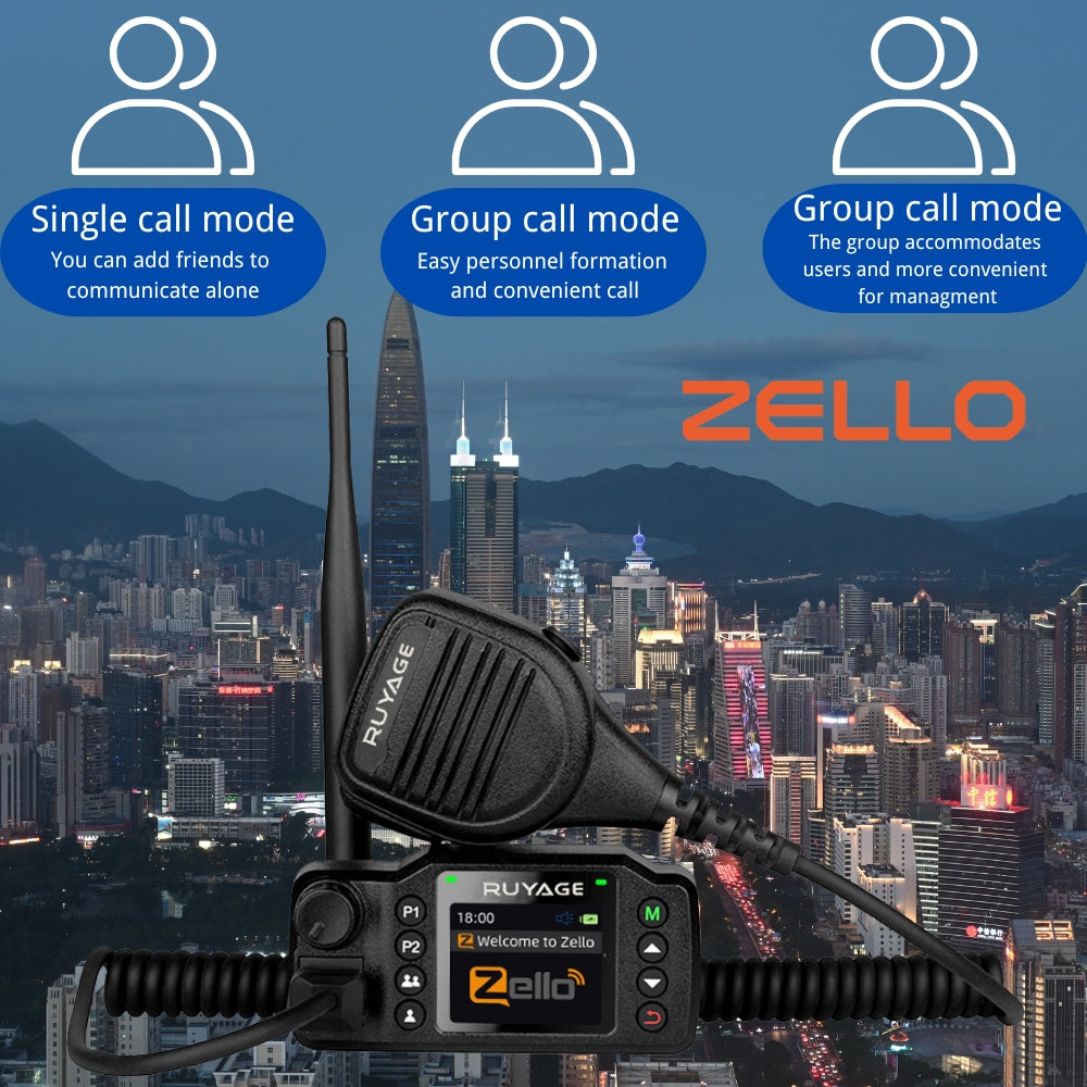 Ruyage Zello PTT 4G LTE Vehicle Mounted Mobile Two Way Radio Ruyage Radio