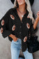 Sequin Football Button Up Long Sleeve Jacket