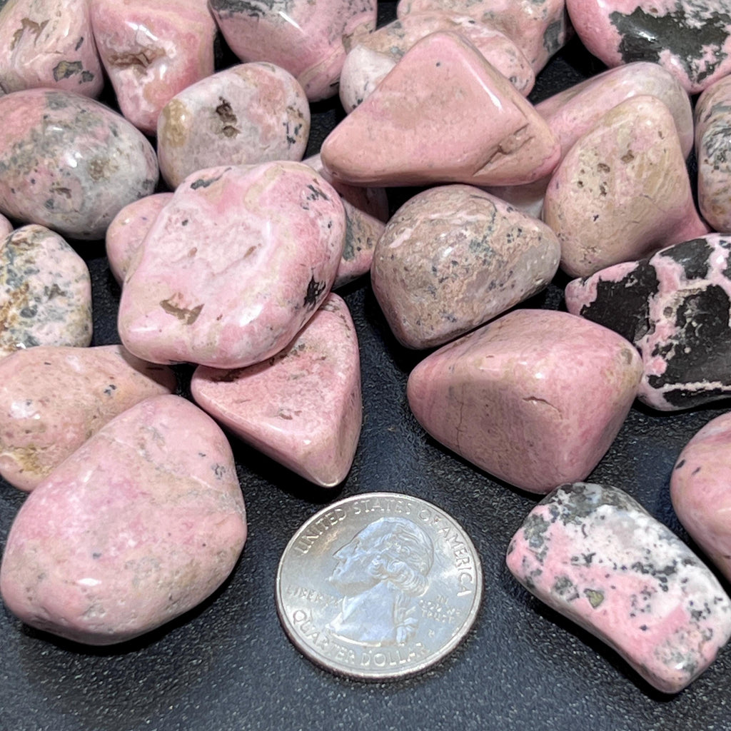 Pink Rhodonite Tumbled Stones (By The Piece or Pound) Bulk Wholesale Lot Amazing Crystals