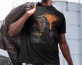 Msstzblkfz T-Shirt - Skeleton Riding Horse w/ Reaper Guitar & Fire Taboo