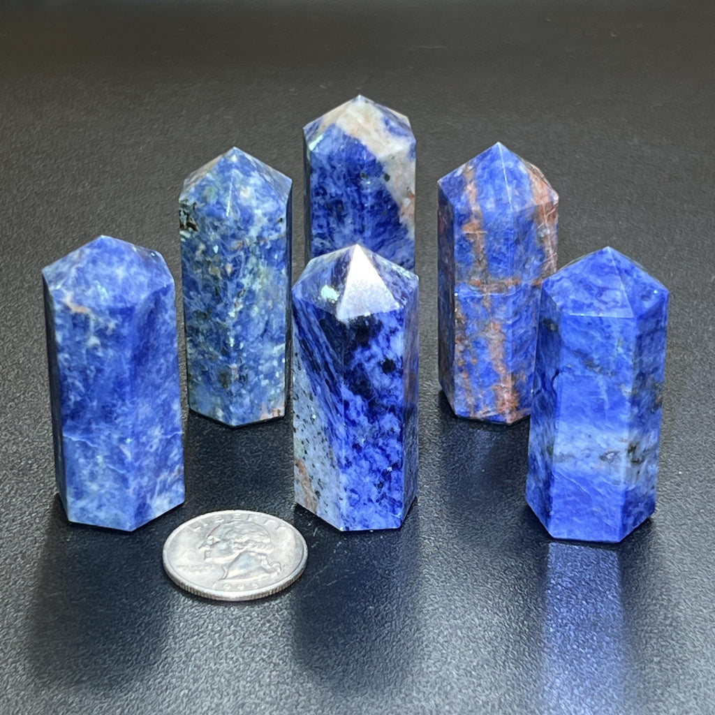 Blue Sodalite Crystal Point Tower Obelisk Carving Wholesale Amazing Crystals