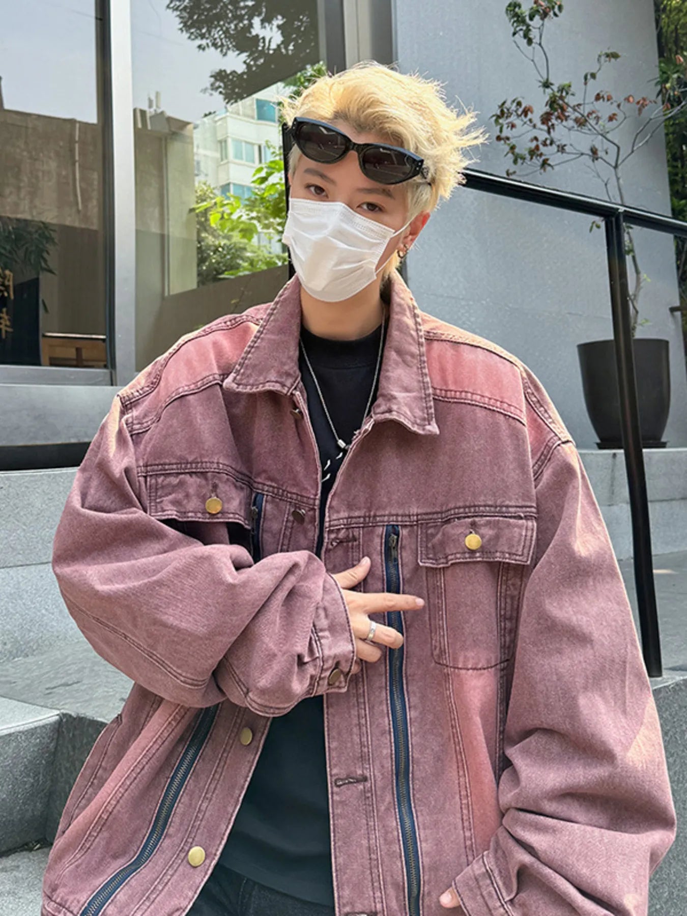 Men's Plus Size Button Up Long Sleeve Denim Jacket NicholesGifts