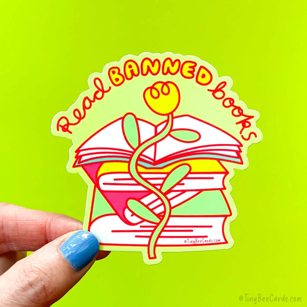 Tiny Bee Cards - Read Banned Books Vinyl Sticker Tia Chucha's Centro Cultural & Bookstore