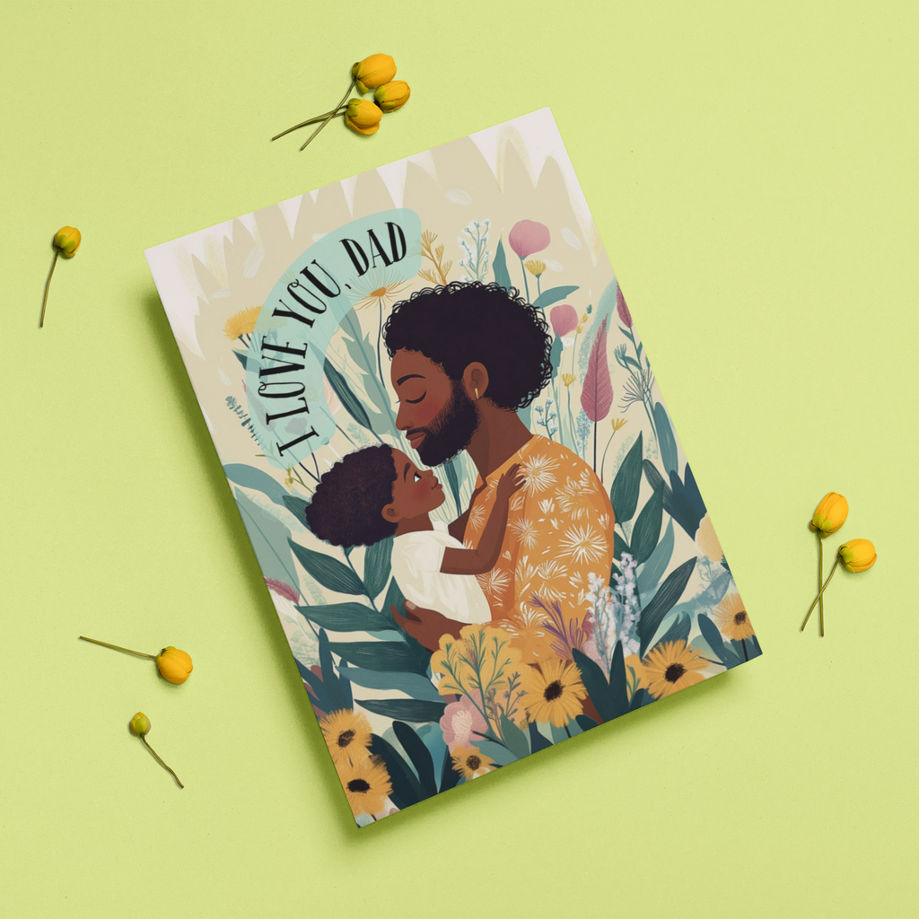 Father’s Day or General Appreciation Card - Dad and Child - Blank Inside Black Magic Social Club