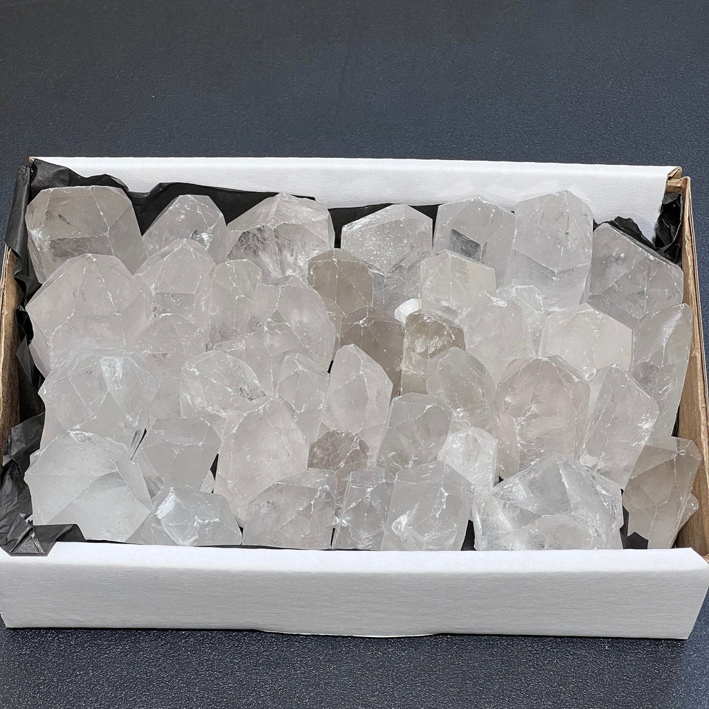 Clear Quartz Crystal Points Boxed Flat Bulk Wholesale Crystal Gemstones Supply Amazing Crystals