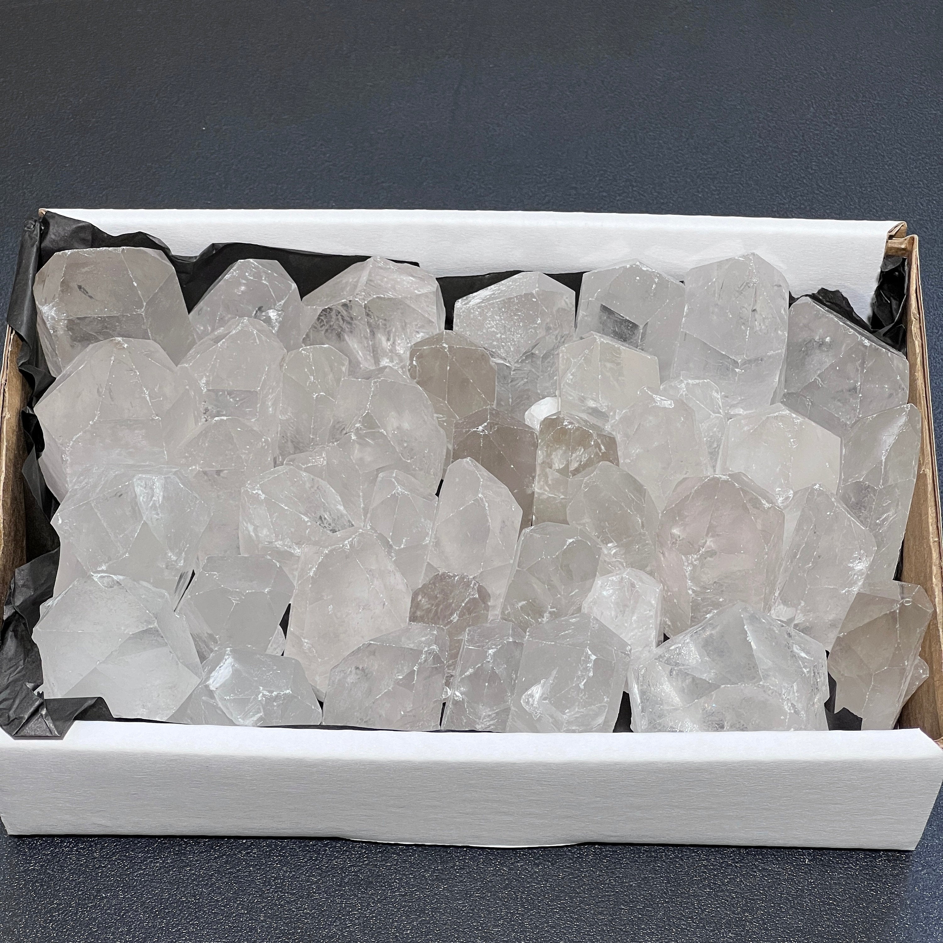 Clear Quartz Crystal Points Boxed Flat Bulk Wholesale Crystal Gemstones Supply Amazing Crystals