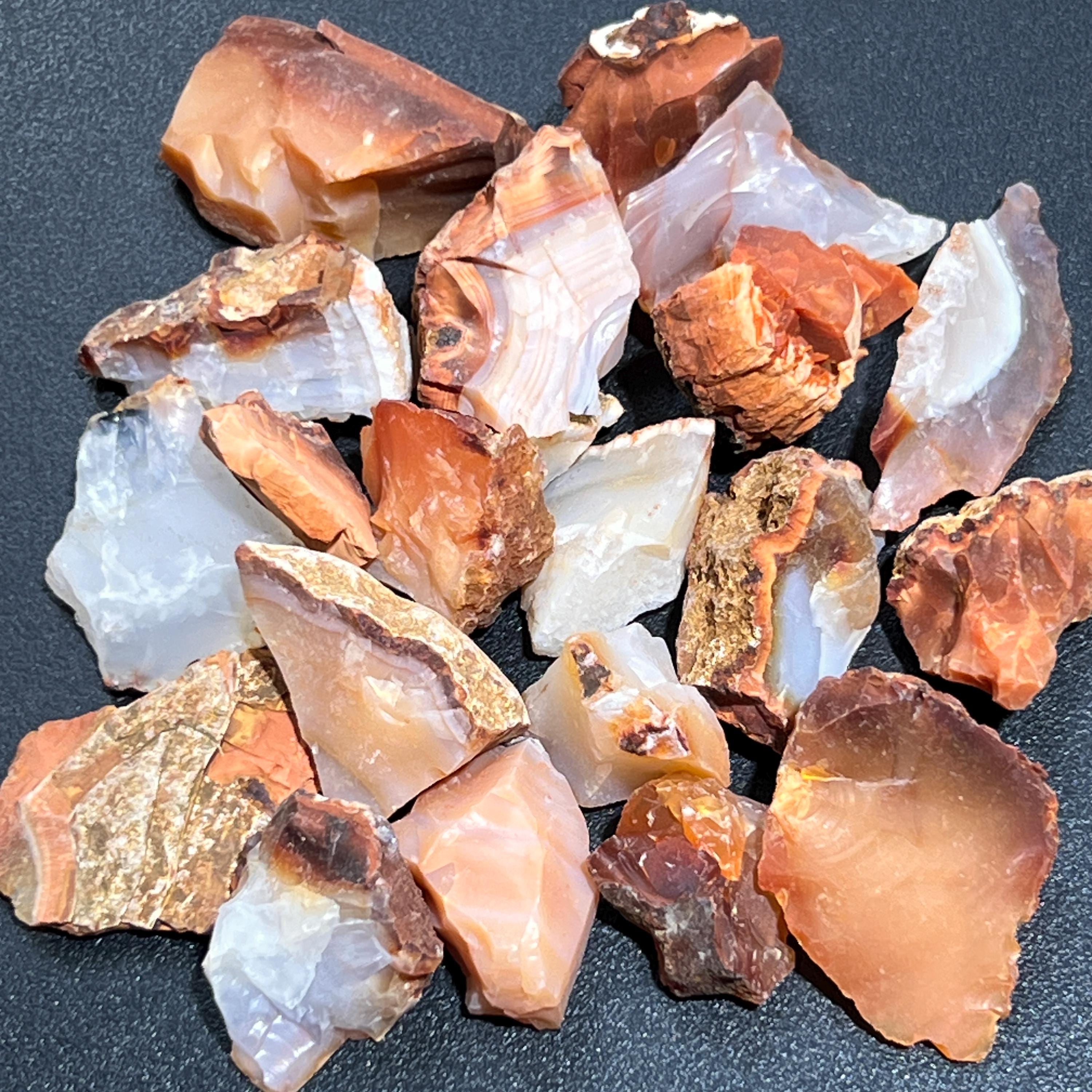 Red White Mixed Carnelian Agate Crystal Rough Raw Stones (By The Piece or Pound) Wholesale Amazing Crystals