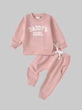 Baby and Toddler Girls Letter Graphic Sweatshirt and Pants Set NicholesGifts