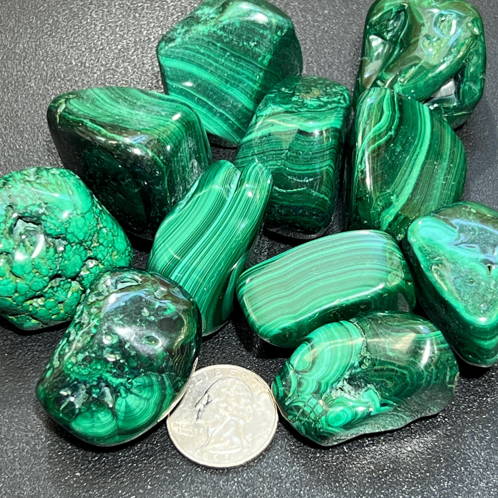 Large Extra Quality Premium Malachite Tumbled Stones (By The Piece or Pound) Amazing Crystals