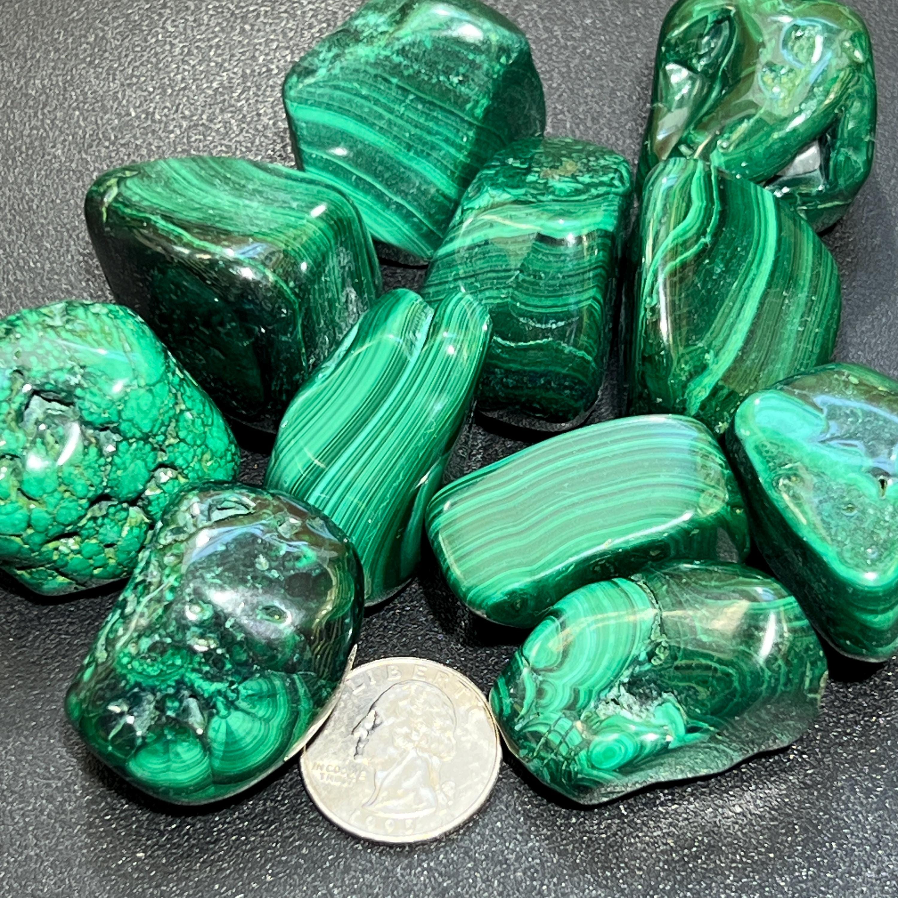 Large Extra Quality Premium Malachite Tumbled Stones (By The Piece or Pound) Amazing Crystals